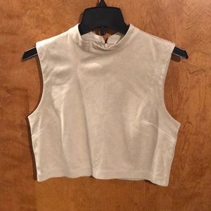 Women’s beige suede crop top